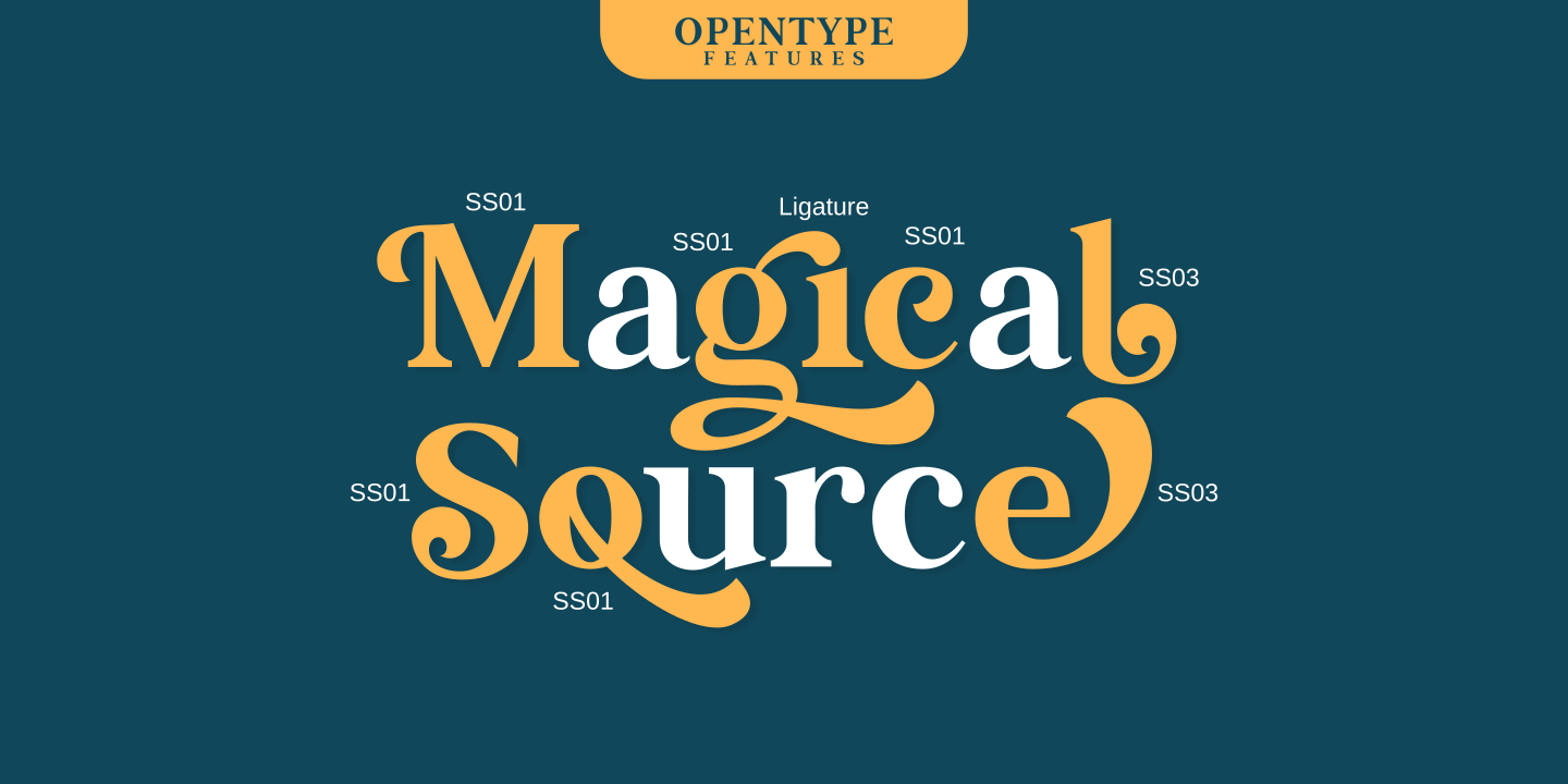 Ejemplo de fuente Magical Source Oblique